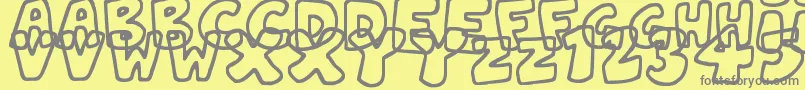 JellyWobblers Font – Gray Fonts on Yellow Background