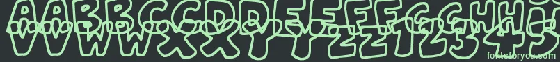JellyWobblers-Schriftart – Grüne Schriften auf schwarzem Hintergrund