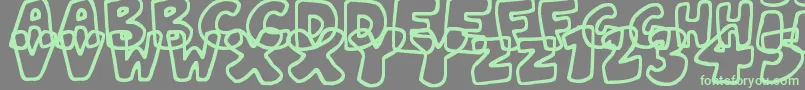 Fonte JellyWobblers – fontes verdes em um fundo cinza