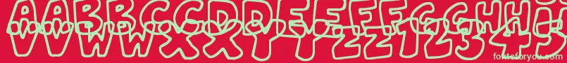 Fonte JellyWobblers – fontes verdes em um fundo vermelho