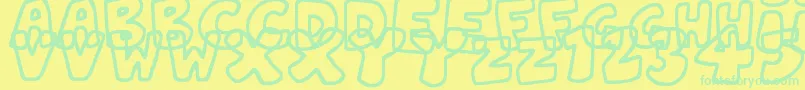 Więcej informacji o czcionce JellyWobblers Czcionka JellyWobblers – zielone czcionki na żółtym tle