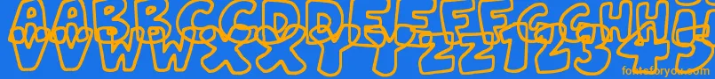 JellyWobblers Font – Orange Fonts on Blue Background