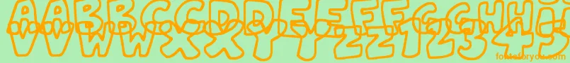 Подробнее о шрифте JellyWobblers Шрифт JellyWobblers – оранжевые шрифты на зелёном фоне