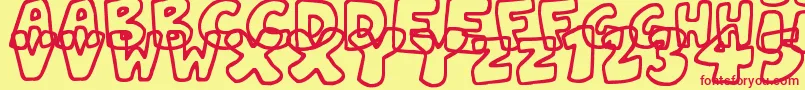 JellyWobblers Font – Red Fonts on Yellow Background
