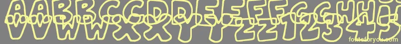 Weitere Informationen zur JellyWobblers-Schriftart JellyWobblers-Schriftart – Gelbe Schriften auf grauem Hintergrund