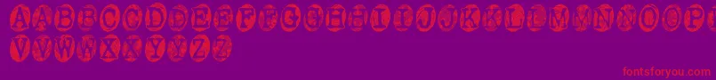 Powdrfs Font – Red Fonts on Purple Background