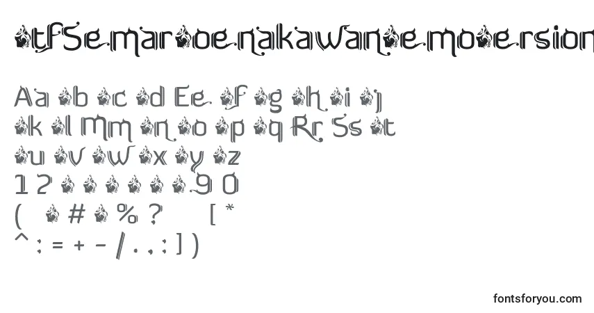Czcionka FtfSemarPoenakawanDemoVersion – alfabet, cyfry, specjalne znaki