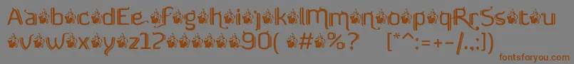 フォントFtfSemarPoenakawanDemoVersion – 茶色の文字が灰色の背景にあります。