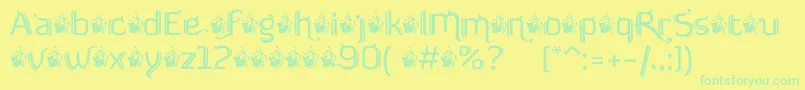 FtfSemarPoenakawanDemoVersion Font – Green Fonts on Yellow Background