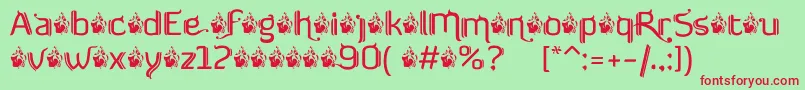 FtfSemarPoenakawanDemoVersion Font – Red Fonts on Green Background