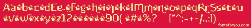 FtfSemarPoenakawanDemoVersion Font – Yellow Fonts on Red Background