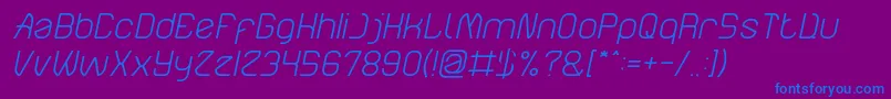 ElectroStaticRainLightItalic Font – Blue Fonts on Purple Background