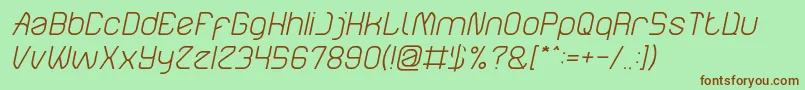 ElectroStaticRainLightItalic Font – Brown Fonts on Green Background