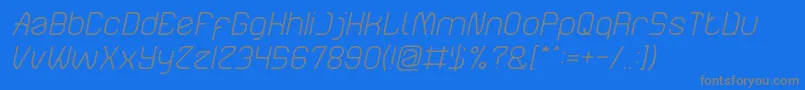 ElectroStaticRainLightItalic-Schriftart – Graue Schriften auf blauem Hintergrund