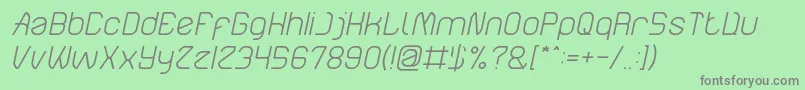 フォントElectroStaticRainLightItalic – 緑の背景に灰色の文字