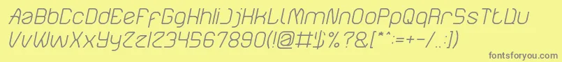 フォントElectroStaticRainLightItalic – 黄色の背景に灰色の文字