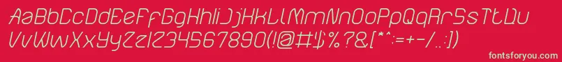 フォントElectroStaticRainLightItalic – 赤い背景に緑の文字