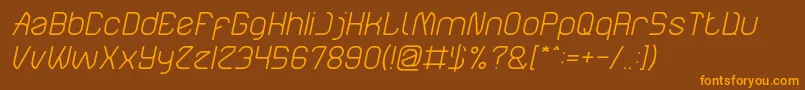 ElectroStaticRainLightItalic Font – Orange Fonts on Brown Background