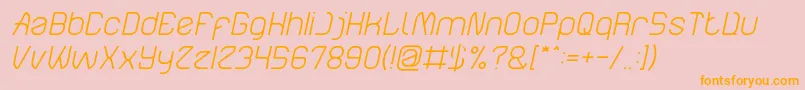 ElectroStaticRainLightItalic Font – Orange Fonts on Pink Background