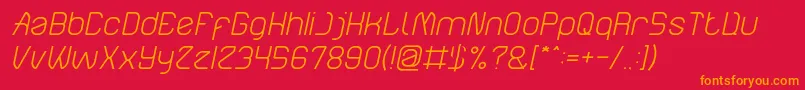 ElectroStaticRainLightItalic Font – Orange Fonts on Red Background