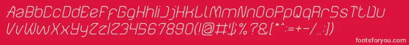 ElectroStaticRainLightItalic Font – Pink Fonts on Red Background