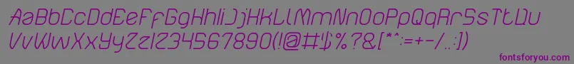 ElectroStaticRainLightItalic Font – Purple Fonts on Gray Background