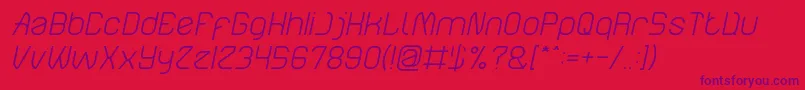 ElectroStaticRainLightItalic Font – Purple Fonts on Red Background