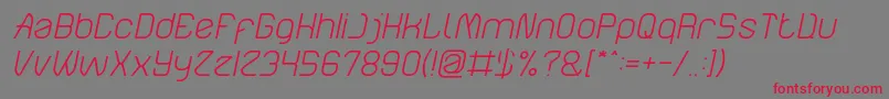 ElectroStaticRainLightItalic Font – Red Fonts on Gray Background
