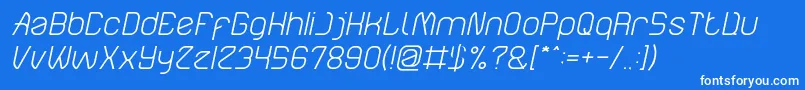 ElectroStaticRainLightItalic Font – White Fonts on Blue Background