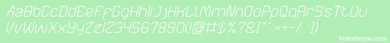 ElectroStaticRainLightItalic Font – White Fonts on Green Background