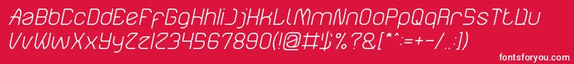 ElectroStaticRainLightItalic Font – White Fonts on Red Background