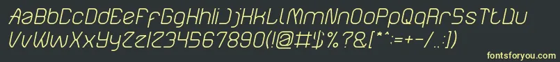 ElectroStaticRainLightItalic Font – Yellow Fonts on Black Background