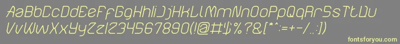 ElectroStaticRainLightItalic Font – Yellow Fonts on Gray Background