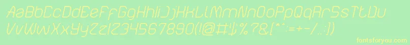 Шрифт ElectroStaticRainLightItalic – жёлтые шрифты на зелёном фоне