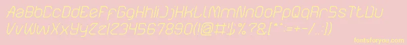 ElectroStaticRainLightItalic Font – Yellow Fonts on Pink Background