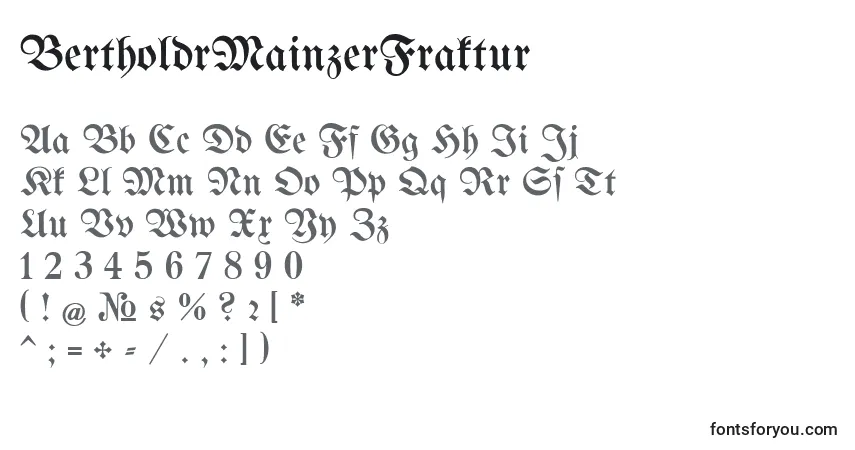 A fonte BertholdrMainzerFraktur – alfabeto, números, caracteres especiais