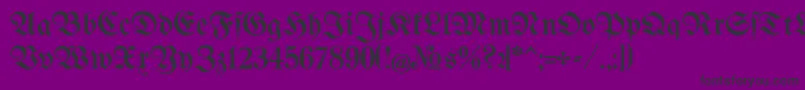 BertholdrMainzerFraktur-Schriftart – Schwarze Schriften auf violettem Hintergrund