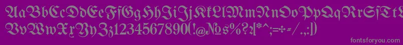 BertholdrMainzerFraktur-Schriftart – Graue Schriften auf violettem Hintergrund