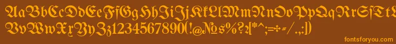 BertholdrMainzerFraktur Font – Orange Fonts on Brown Background