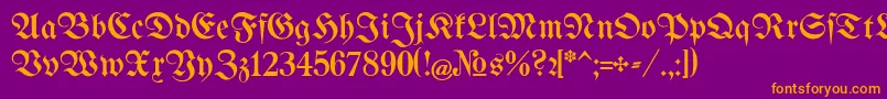 BertholdrMainzerFraktur Font – Orange Fonts on Purple Background