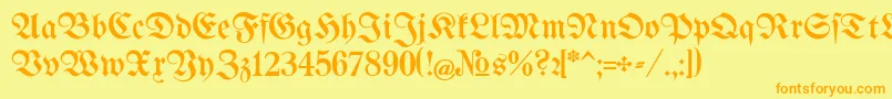 BertholdrMainzerFraktur Font – Orange Fonts on Yellow Background