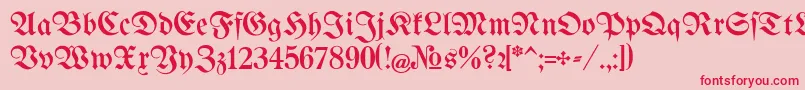 BertholdrMainzerFraktur-Schriftart – Rote Schriften auf rosa Hintergrund