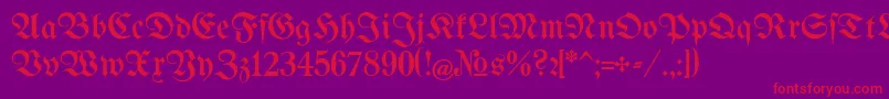 BertholdrMainzerFraktur Font – Red Fonts on Purple Background