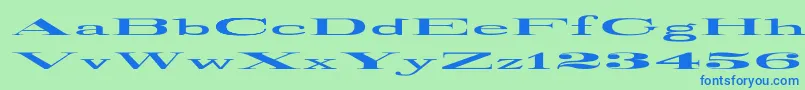 RailroadRoman1916UltraExpanded Font – Blue Fonts on Green Background