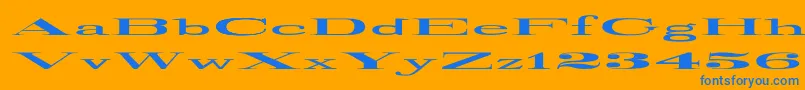 RailroadRoman1916UltraExpanded Font – Blue Fonts on Orange Background