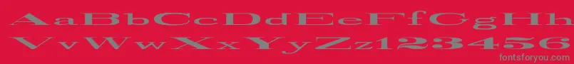 フォントRailroadRoman1916UltraExpanded – 赤い背景に灰色の文字
