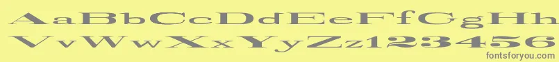 RailroadRoman1916UltraExpanded Font – Gray Fonts on Yellow Background