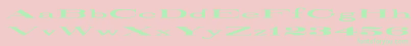 RailroadRoman1916UltraExpanded Font – Green Fonts on Pink Background