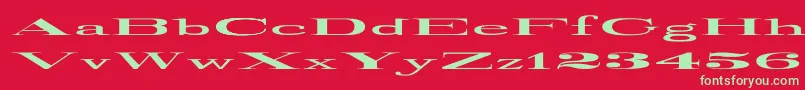 RailroadRoman1916UltraExpanded Font – Green Fonts on Red Background