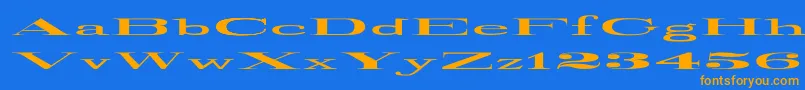 RailroadRoman1916UltraExpanded Font – Orange Fonts on Blue Background